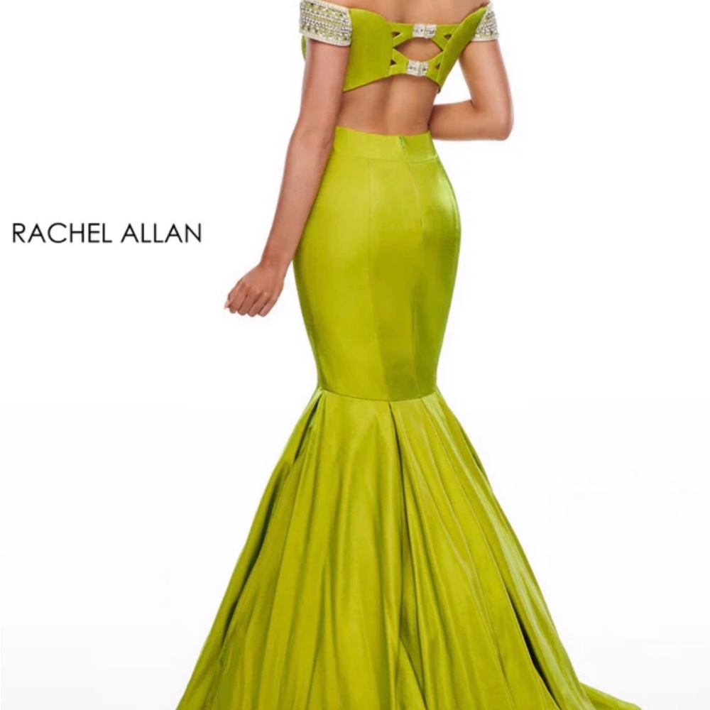 Rachel Allan Vibrant Lime Gown - Picture 3 of 4